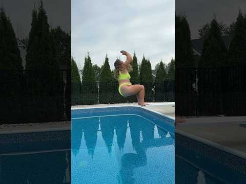 BACKWARDS DIVE into Swimming Pool on Super Hot Day #shorts