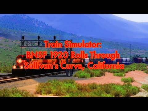 4K Train Simulator: BNSF 1920 Rolls Through Sullivan's Curve, California