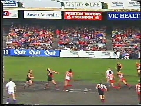 1991 Rnd 20 Essendon vs Sydney last telecasted AFL game at Windy Hill.