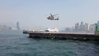 camera shutter speed matches helicopter`s rotor