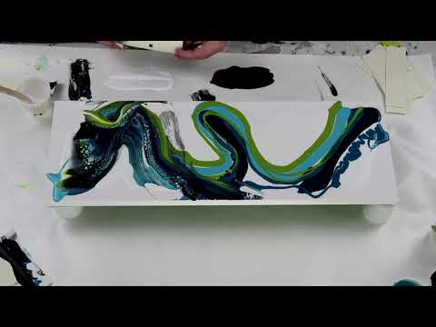 (450) Huge Colorful Swipe with SheleeArt Recipe / Fluid Acrylic Pouring Technique