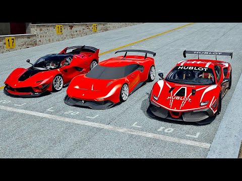 Ferrari P80/C vs Ferrari 488 Challenge EVO vs Ferrari FXX K EVO at Monza