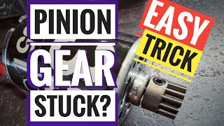 Stuck pinion gear removal trick. One easy way how to remove it using pilot hole puncher