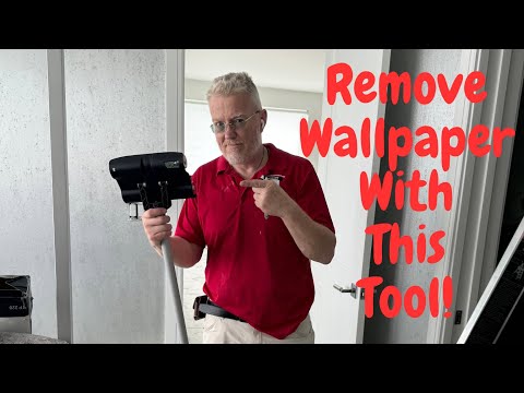 Part of a video titled Remove Stubborn Wallpaper With This Tool - Spencer Colgan