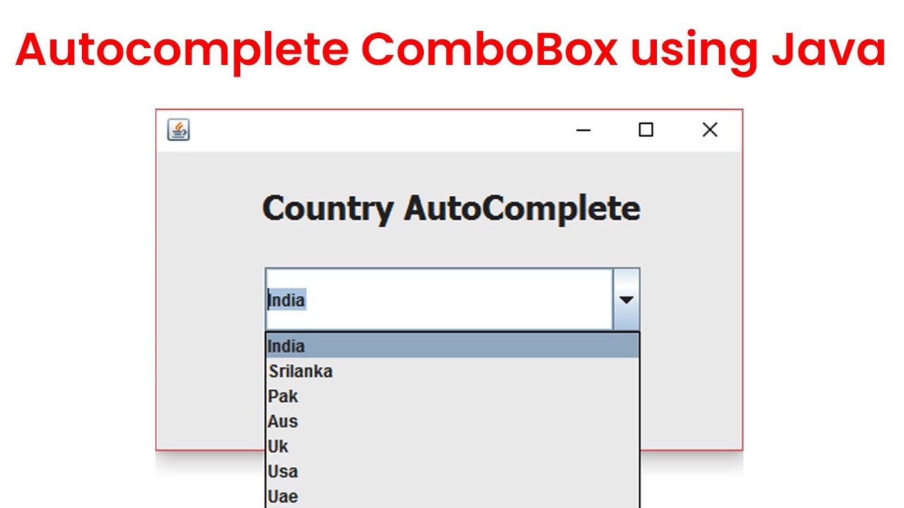 Autocomplete ComboBox using Java