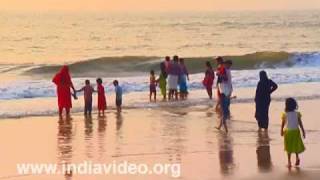Wetting their feet at Nattika surf