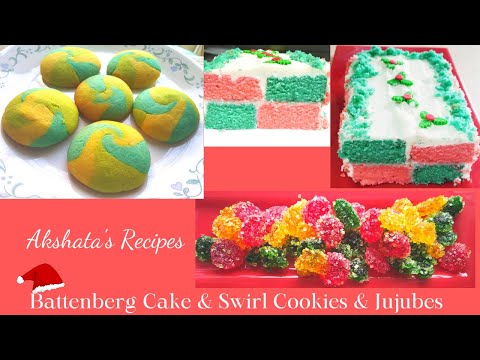 Battenberg Cake,Swirl Cookies & Jujubes|Christmas recipes 2022|Ep 16