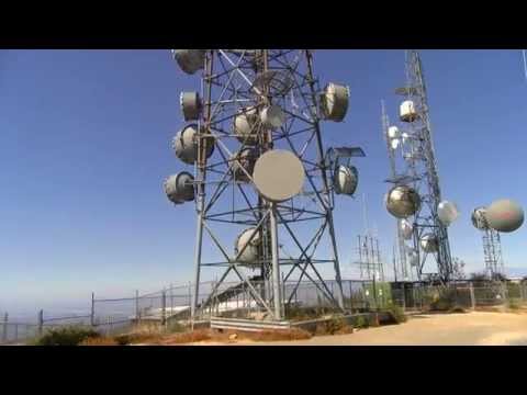 Mountain top radio tower antenna farm 4k