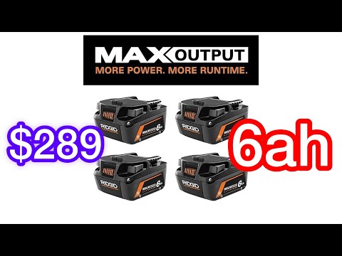 $289 18V 6.0 Ah MAX Output Lithium-Ion Batteries (4-Pack) save $149 similar to Ridgid Octane battery
