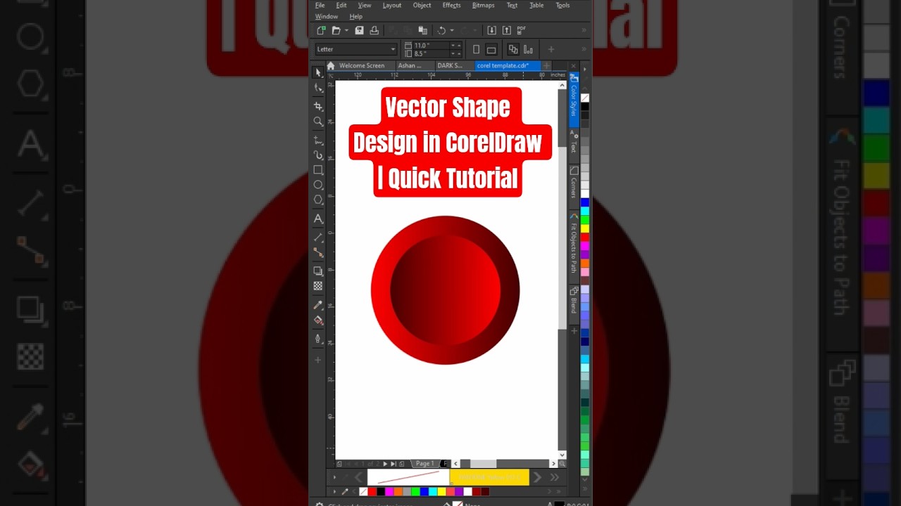 Vector Shape Design in CorelDraw | Quick Tutorial #coreldraw #graphicdesign #logo
