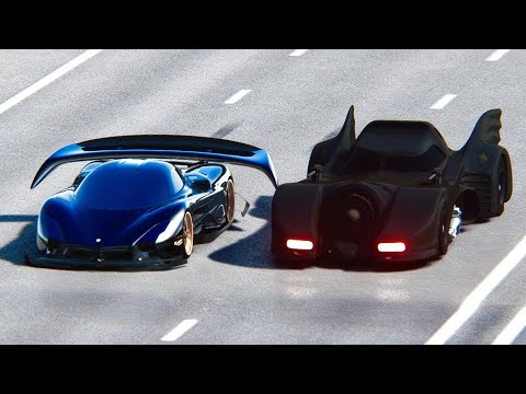 SSC Tuatara GTR vs Batmobile 1989 at Drag Race 20 KM