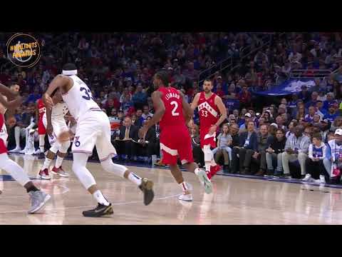Joel Embiid Amazing Block on Ibaka - Raptors vs 76ers - round 2 - game 4 - 2019
