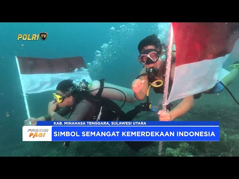 POLSEK RATATOTOK LAKSANAKAN PENGIBARAN MERAH PUTIH DI BAWAH LAUT