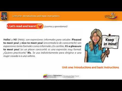 MY FIRST VICTORY - Inglés Primer Año / Lesson 1 (E-F): Pleased to meet you!