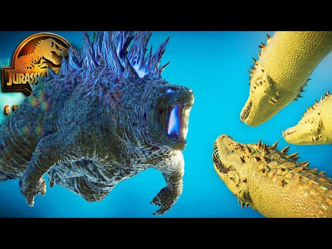 GODZILLA VS AQUATIC KING GHIDORAH IN EVOLUTION 2!! - Jurassic World Evolution 2 (ゴジラ 2019 MOD)