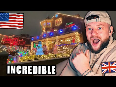 British Guy Reacts to Christmas Neighbourhoods in America!