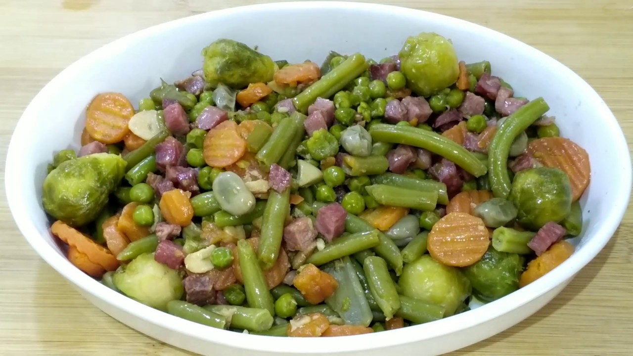 Receta de Menestra de Verduras con Jamón.