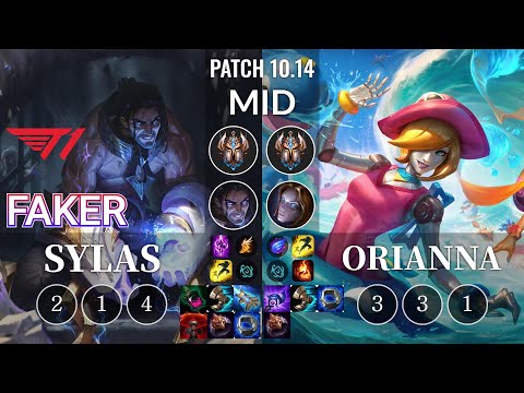 T1 Faker Sylas vs Orianna Mid - KR Patch 10.14