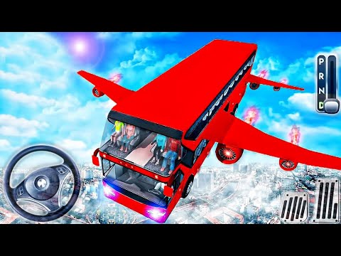 Flying Bus Driving 3D - Real Air Coach Driver Simulator - Android GamePlay #9