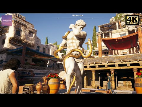Walking in Ancient Greece - Mykonos Island [ Assassin's Creed: Odyssey - Discovery Tour ]