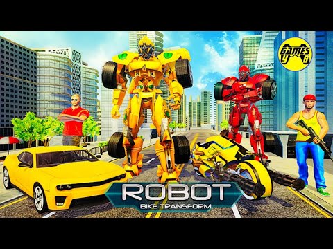 US Police Bike Car Robot Transform Robot Fight Rescue Game 2021 - Android Gameplay