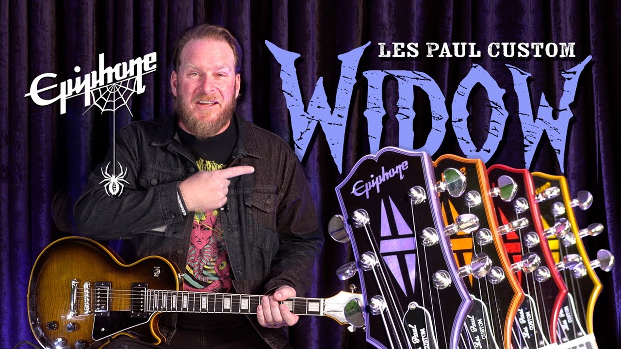 opens link to ⚡ Meet the EPIPHONE LES PAUL CUSTOM WIDOW  4 Killer Shades! 🕷️