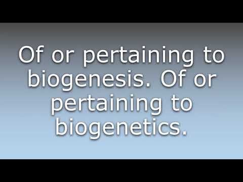 What does Biogenetic mean?