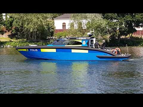 Swedish Police new police boat Marell M15 in Karlbergssjön, Stockholm