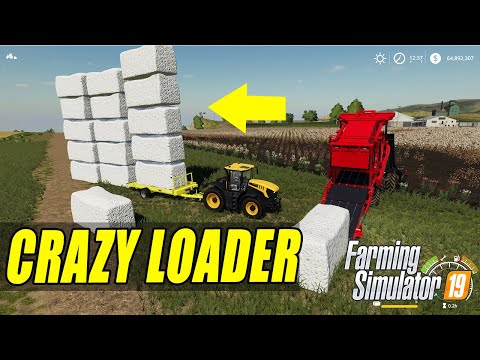 Farming Simulator 19 | CRAZY AUTO LOADER ! +5 GIANT COTTON BALE LOADING! VERY FAST FILLING !!