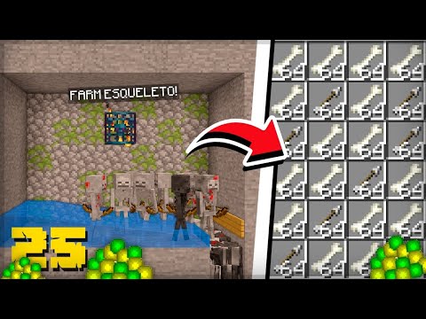 SKELETON FARM with SPAWNER!  (BONE and EASY XP) - Minecraft Survival 25