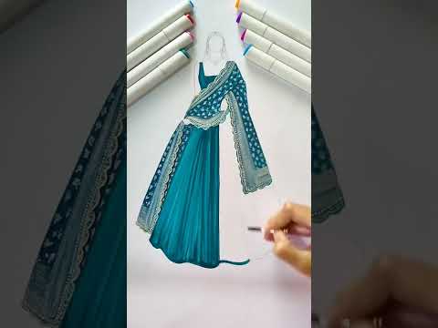 Fashion illustration😍 How I color the base : tutorial #shorts