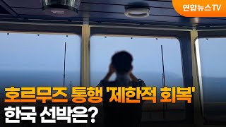 호르무즈 통행 '제한적 회복'…한국 선박은? / 연합뉴스TV (YonhapnewsTV)