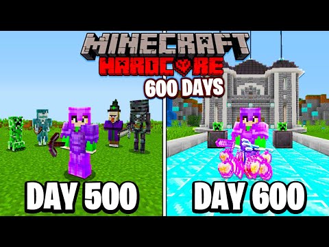 I Survived 600 Days in HARDCORE Minecraft...