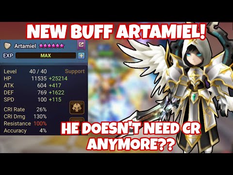 New buff Artamiel! Try playing Artamiel in RTA & Guild War. Is he good? - Summoners War