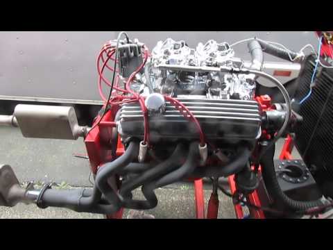 327 sbc dual quad on the run stand
