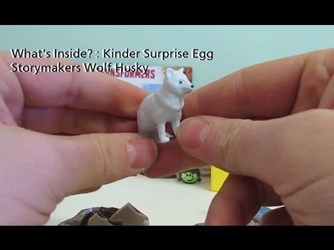 Opening a 2015 Story Maker Kinder Surprise Chocolate Egg Artic Wolf Husky