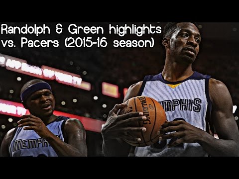 Zach Randolph & Jeff Green 23 pts, 11 reb & 5 ast combined @ Pacers (NBA RS 2015/2016) - 29.10.2015