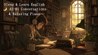 Sleep & Learn English 🌙 A2-B1 Conversations & Relaxing Piano