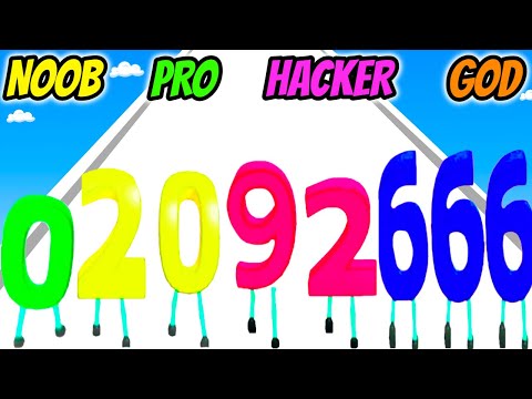 NOOB vs PRO vs HACKER vs GOD - Digit Shooter!