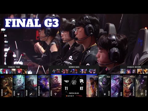 KT vs T1 - Game 3 | Grand Finals LoL Worlds 2025 | T1 vs KT Rolster G3 full