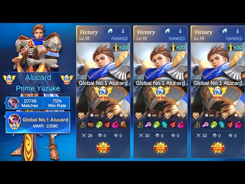 UNLI-WINSTREAK!!! Global No.1 Alucard Solo Rank No Edit Full Gameplay (best guide 2025)