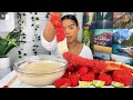 KING CRAB SEAFOOD BOIL FRIED HOT CHEETOS KING CRAB LOBSTER TAILS SHRIMP WITH CHEESE