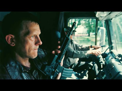 TENET 2020 "Three Trucks in Place" scene. Protagonist and Neil hijack and steal the case