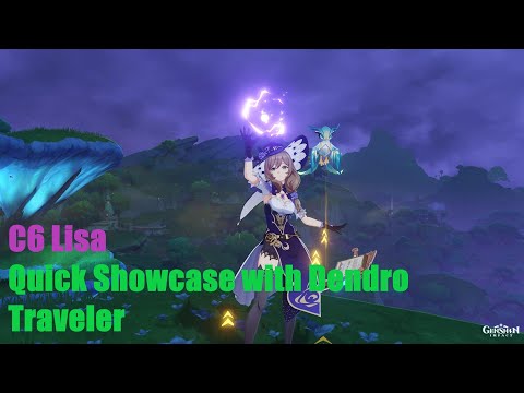 C6 Lisa with Dendro Traveler, Bennet and Kokomi Genshin Impact Showcase