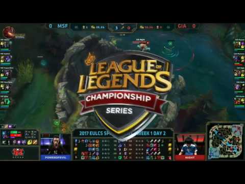 League Of Legends — MSF vs GIA Game 1  EU LCS 2017 Spring