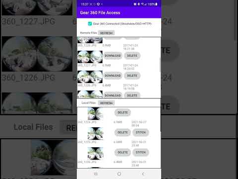 Gear 360 File Access & Stitche Video