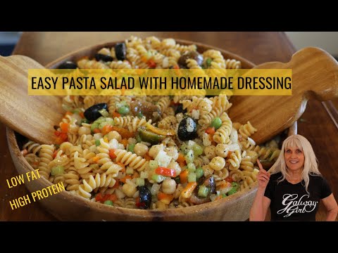 EASY PASTA SALAD WITH HOMEMADE DRESSING / HIGH PROTEIN
