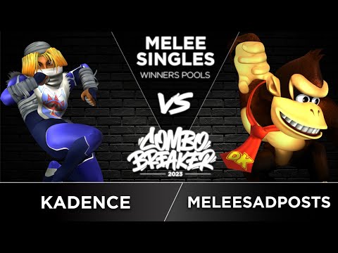 Kadence (Sheik) vs meleesadposts (Donkey Kong) - Melee Singles Winners Pools - COMBO BREAKER 2023