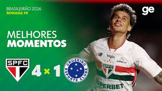 SÃO PAULO 4 X 1 CRUZEIRO | MELHORES MOMENTOS | 10ª RODADA | BRASILEIRÃO 2026 | ge.globo