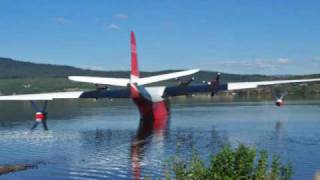 preview picture of video 'Martin Mars Water Bomber on Fraser Lake BC Canada'